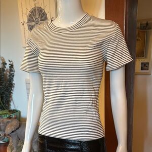NWT ORB life size small Striped Black and White Women's Top 80% cotton